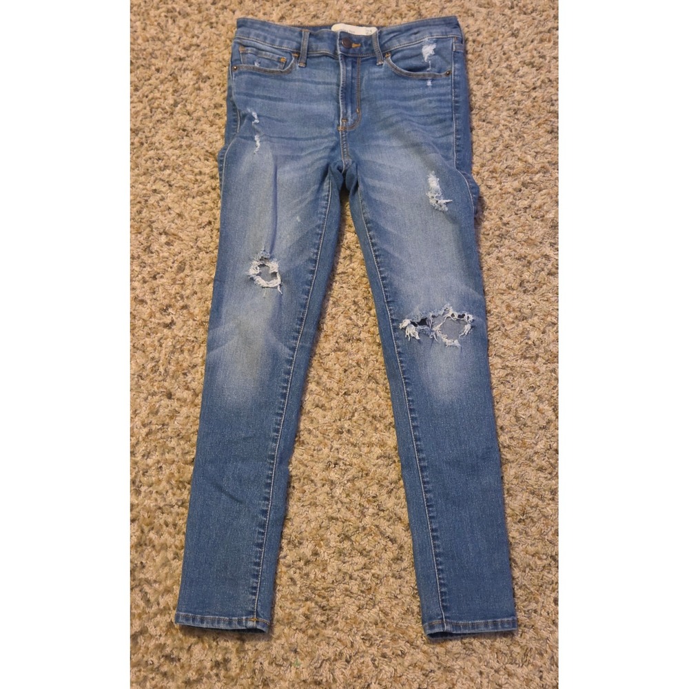 Abercrombie & Fitch Skinny Ankle Jeans Women's Size 25/0‎ Blue Distressed
